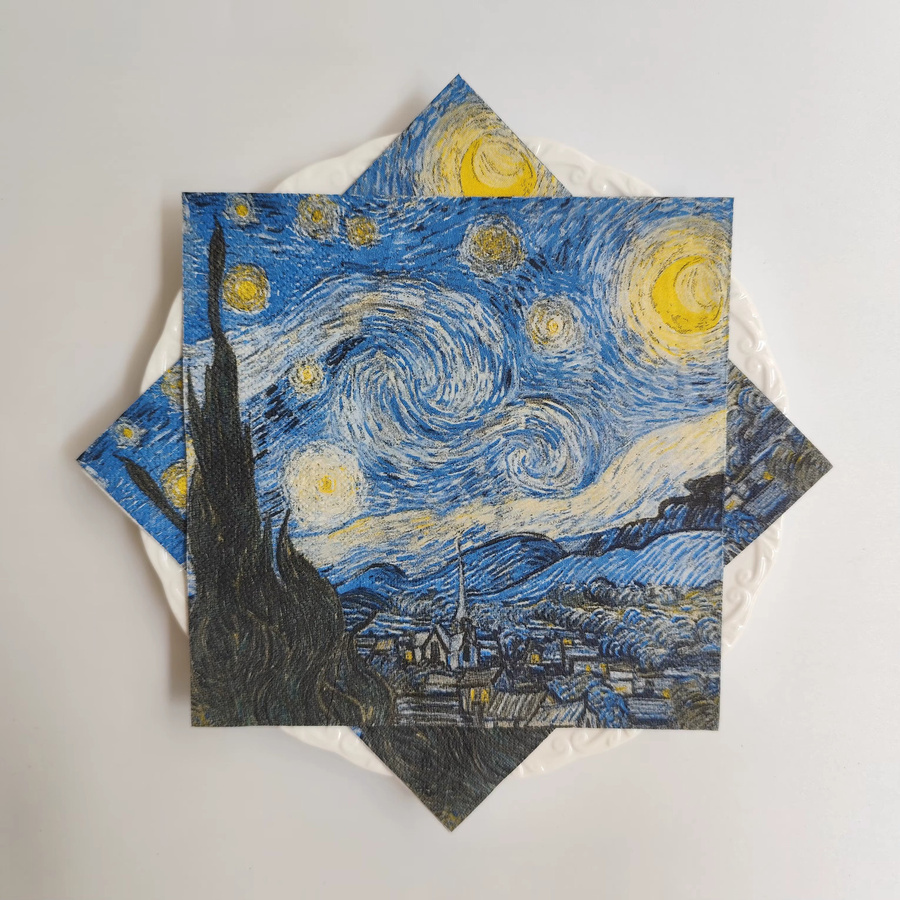 20 Stück 3-lagige Gästeservietten mit Sternenhimmel-Muster in Blau für Bastelarbeiten und Feierlichkeiten - Bild 2