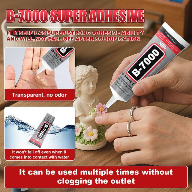 B-7000 Superkleber transparent 15 ml mit Präzisionsapplikator für DIY Handwerk Schmuck und Stoff - Bild 1