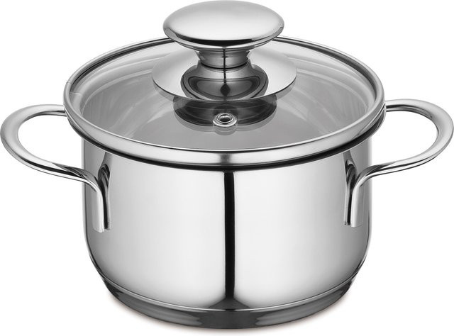 Single-Kochtopf KÜCHENPROFI Saucepan aus Edelstahl mit Glasdeckel, Silber - Bild 1