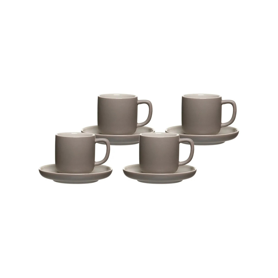 Ritzenhoff & Breker Jasper Espressotassen mit Untertassen aus Keramik, 4er Set, Beige/Grau, 100 ml - Bild 2