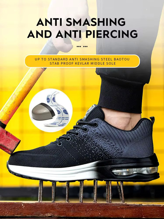 Quanzixuan Sicherheitsschuhe für Männer als robuste Arbeitstiefel mit Stahlkappe und Anti-Durchtritt-Schutz - Bild 7