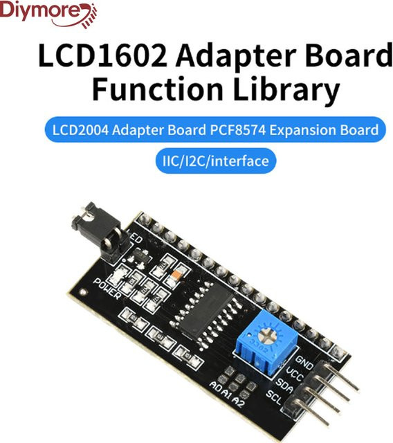 diymore PCF8574 I2C Expansion Board Adapter für LCD1602/2004 Displays zur IO-Port-Erweiterung - Bild 1