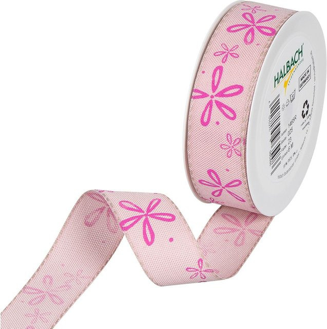 Druckband Blüte von HALBACH in Pink - Bild 1