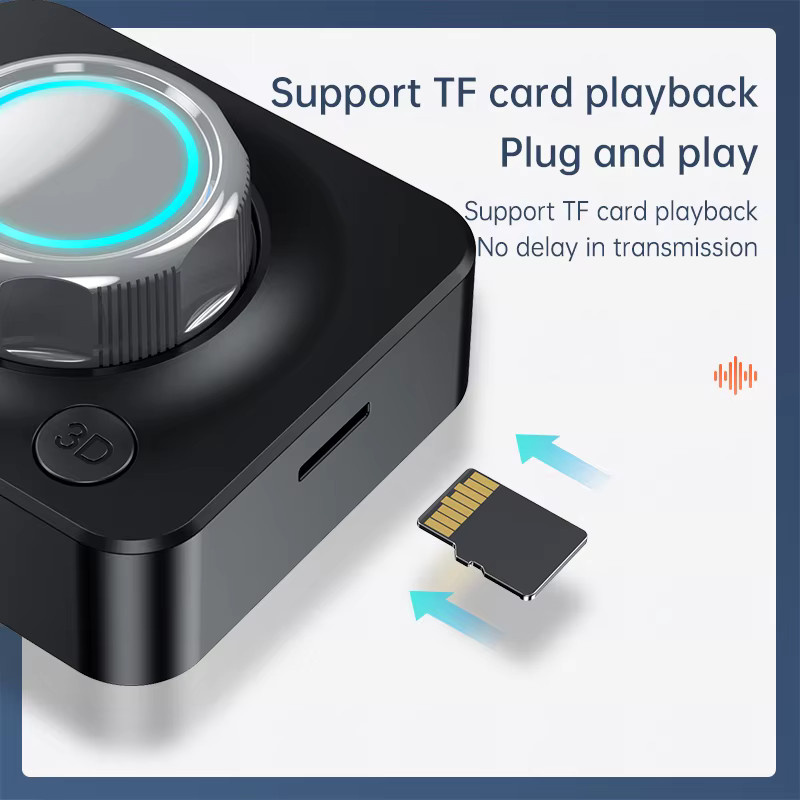 VAORLO Bluetooth Audio Receiver 3D Stereo Musik Wireless Adapter mit TF-Karte und RCA sowie 3,5 mm Klinke in Schwarz - Bild 4