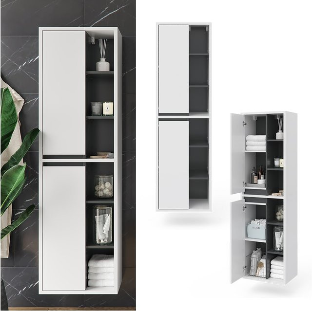 Vicco Badschrank Viola Weiß Hängeschrank und Hochschrank mit 2 Türen, B/T/H: 50 x 32 x 170 cm - Bild 1