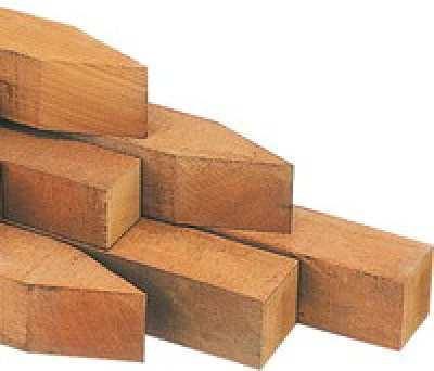 Holzpfosten aus Hartholz B/T/H: 7 x 7 x 300 cm - Bild 1