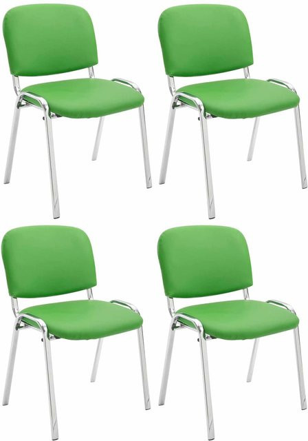 CLP 4er Set Stühle Ken aus Kunstleder mit Chromgestell und gepolsterten Sitzen stapelbar - Bild 1