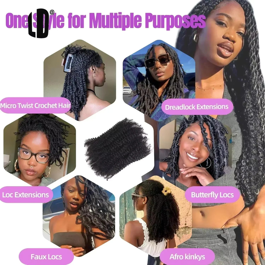 Lolely Dream Ultimate Kinky Bulk Echthaar für Zöpfe, Dreadlocks und Locs - Bild 6