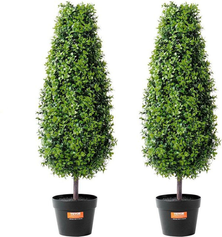 2er-Pack Künstlicher Buchsbaum Formschnittbaum von Buying Solutions, MB in Grün, Topfpflanze aus Kunststoff und Metall, Höhe: 91,4 cm - Bild 1
