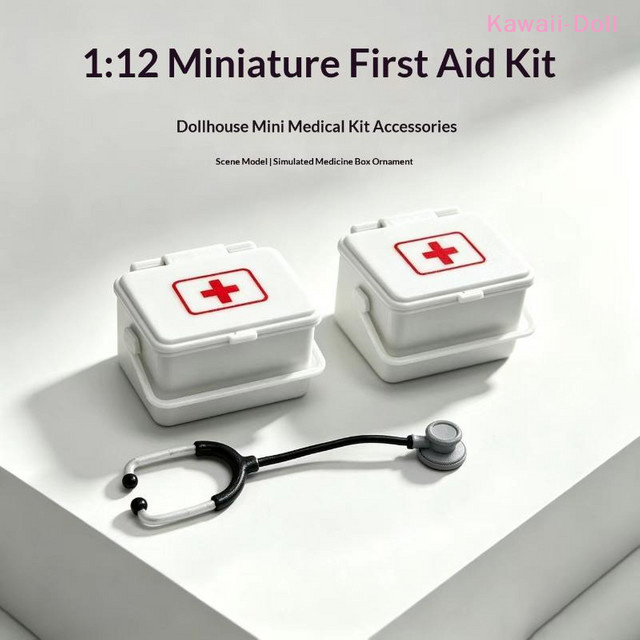 eelhoe Miniatur-Medizinboxen, Apotheken-Szenenmodell, 12-teiliges Set, Zubehör - Bild 1