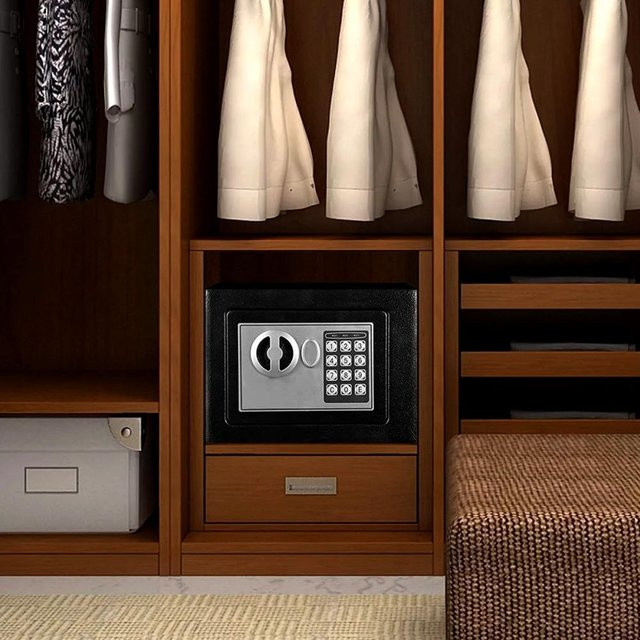 Nensit Elektronischer Safe mit digitalem Tastaturschloss aus Ganzstahl in Schwarz - Bild 1