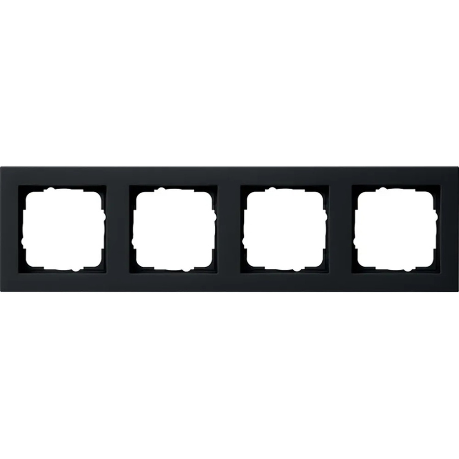 Gira Abdeckrahmen 4-fach Serie E2 Schwarz Matt Kunststoff Unterputzmontage IP20 - Bild 2