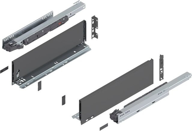 Blum Legrabox Pure Set Schubladen-Set mit Tip-On Vollauszug, Tiefe: 450 mm, Oriongrau Matt, 1 Paar - Bild 1