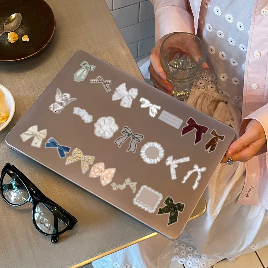 50 Stück Bownet Aufkleber in Multicolour für Telefon, Sammelalbum und Koffer, wasserfeste DIY Sticker für kreative Geschenke - Bild 1