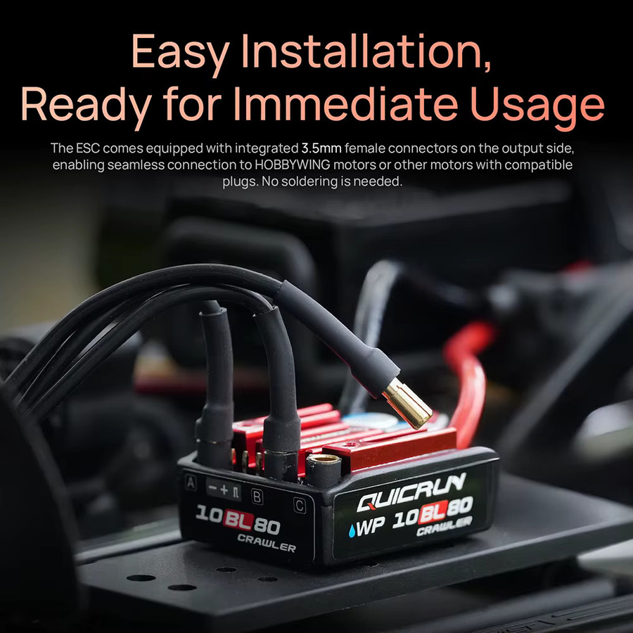 Hobbywing ESC Bürstenlos, Sensorlos, 2-4S, IP67, 6V/7,4V/8,4V BEC, für RC 1/10 Crawler Auto - Bild 2