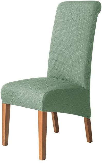 Rhombus-Jacquard-Stretch-Stuhlbezug in XL-Größe für Esszimmer und Küche, weiß, schmutzabweisend und kratzfest - Bild 1