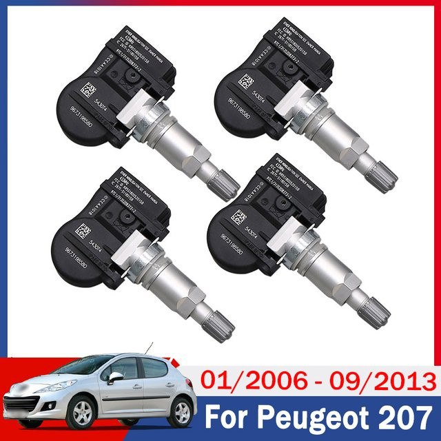 GANGLE Reifendrucküberwachungssystem TPMS Set 4 Stück, 433MHz, Schwarz, passend für Peugeot 207 607 und Citroen C5 C6 C8 - Bild 1