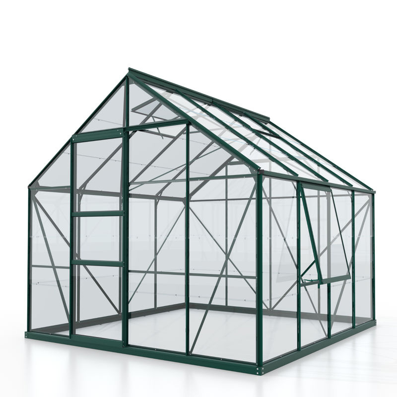 Vitavia Gewächshaus Meridian 6700 in Smaragdgrün mit 6,7 m² Fläche, Sicherheitsglas und Schiebetür - Bild 3