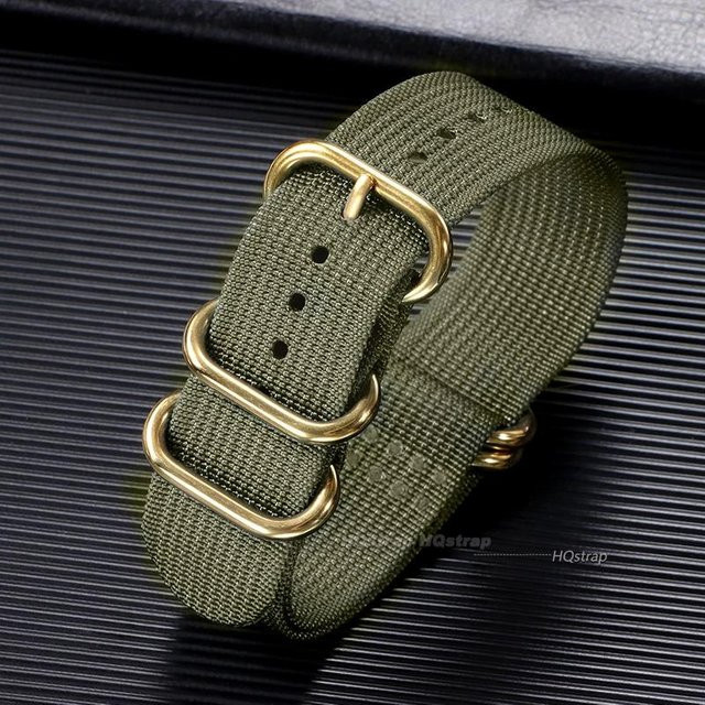 HQstrap Uhrenarmband Nylon, Textil/NATO, grün, Unisex, 20mm - Bild 1