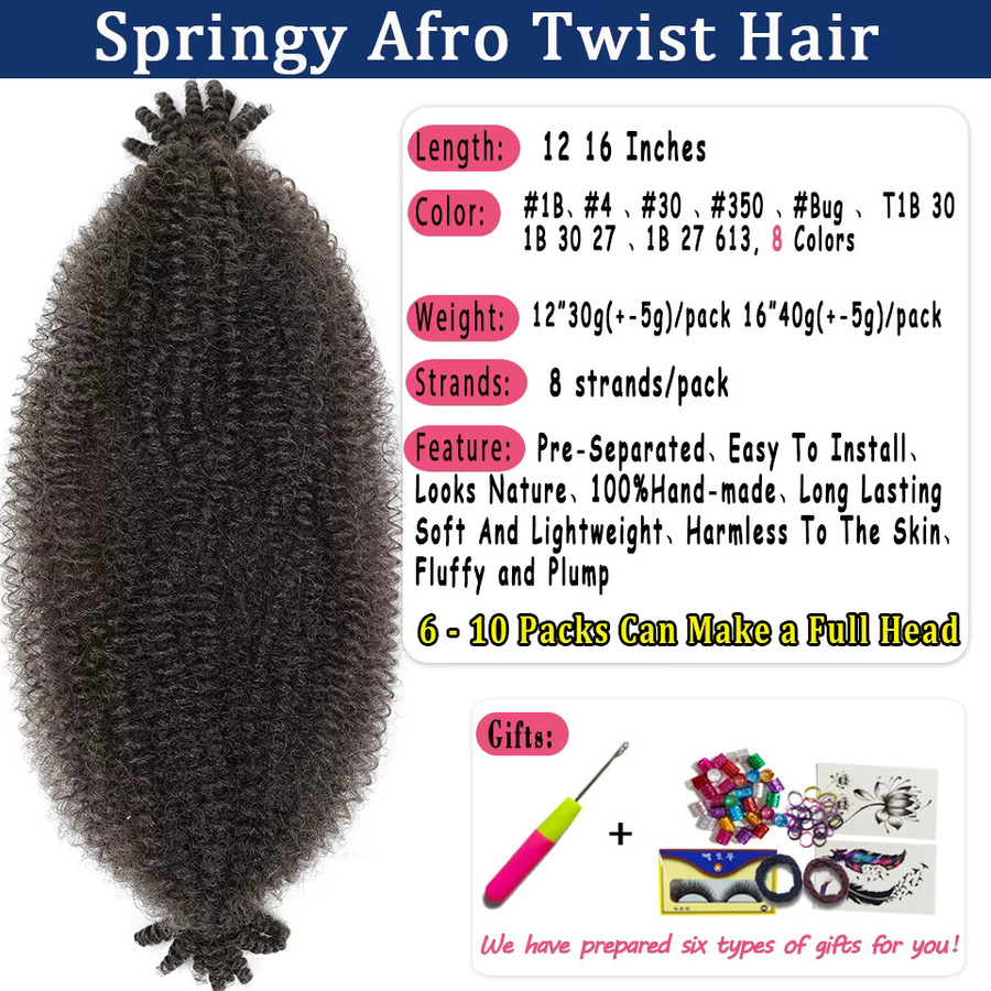 Bewill Afro Twist Marley Twist Flechthaar, Kinky Hair, 12-16 Zoll - Bild 2
