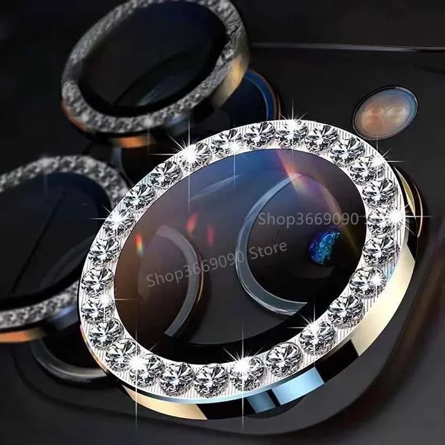 Samsung Galaxy S25 S25 Ultra Kamera Schutz 3D Objektiv Film mit Diamant Metall Ring in Schwarz und Silber - Bild 1