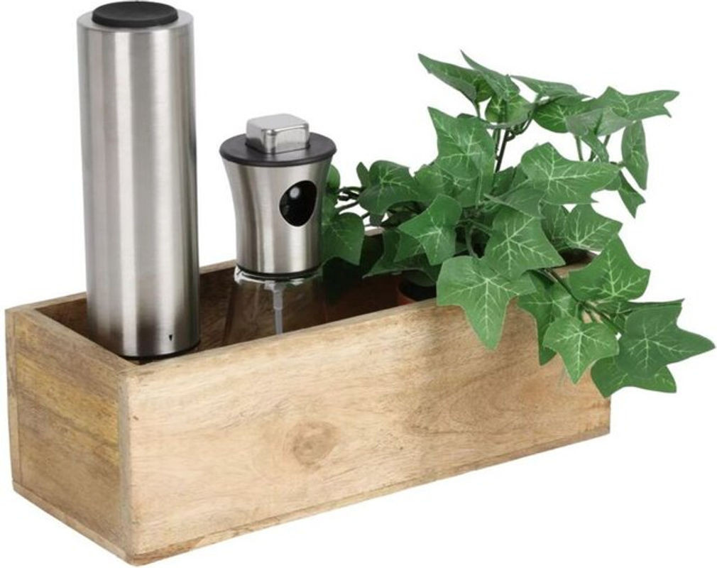 Buri Aufbewahrungsbox aus Mangoholz in Braun mit rustikalem Design - Bild 1