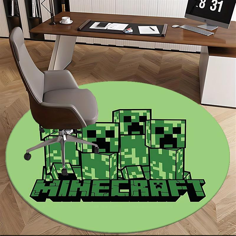 Minecraft Creeper Runder Teppich in Grün, Durchmesser: 120 cm, Rutschfest und Waschbar - Bild 5