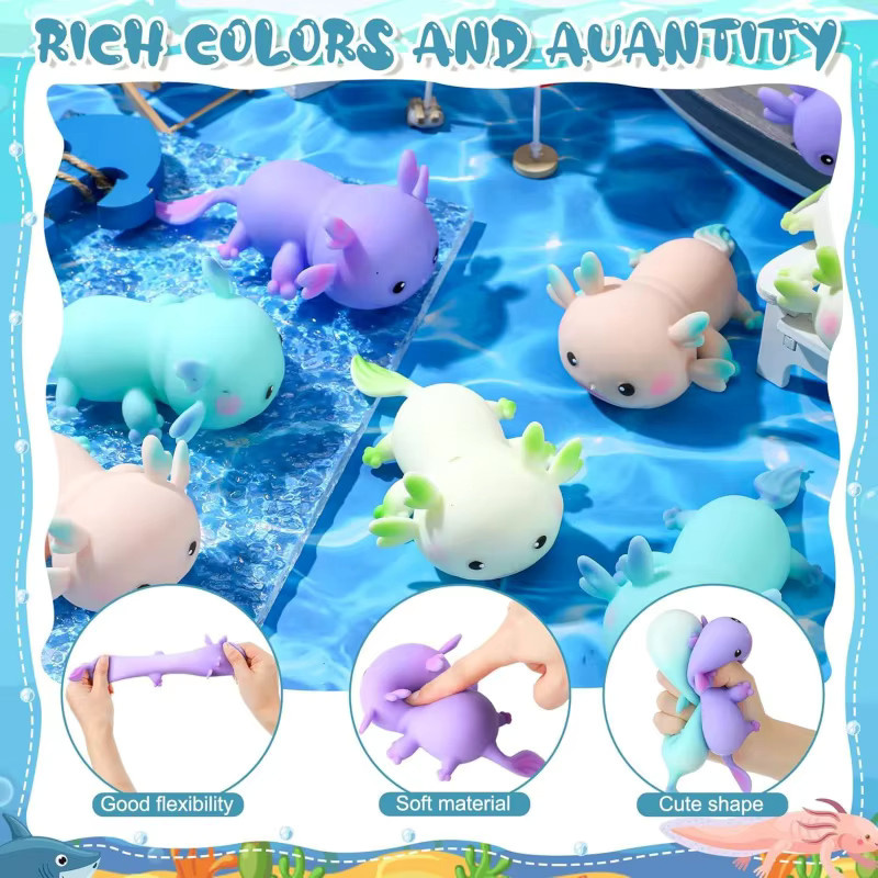 Axolotl Squishy Stressball, Mini-Axolotl, Fidget-Spielzeug, multicolour - Bild 2
