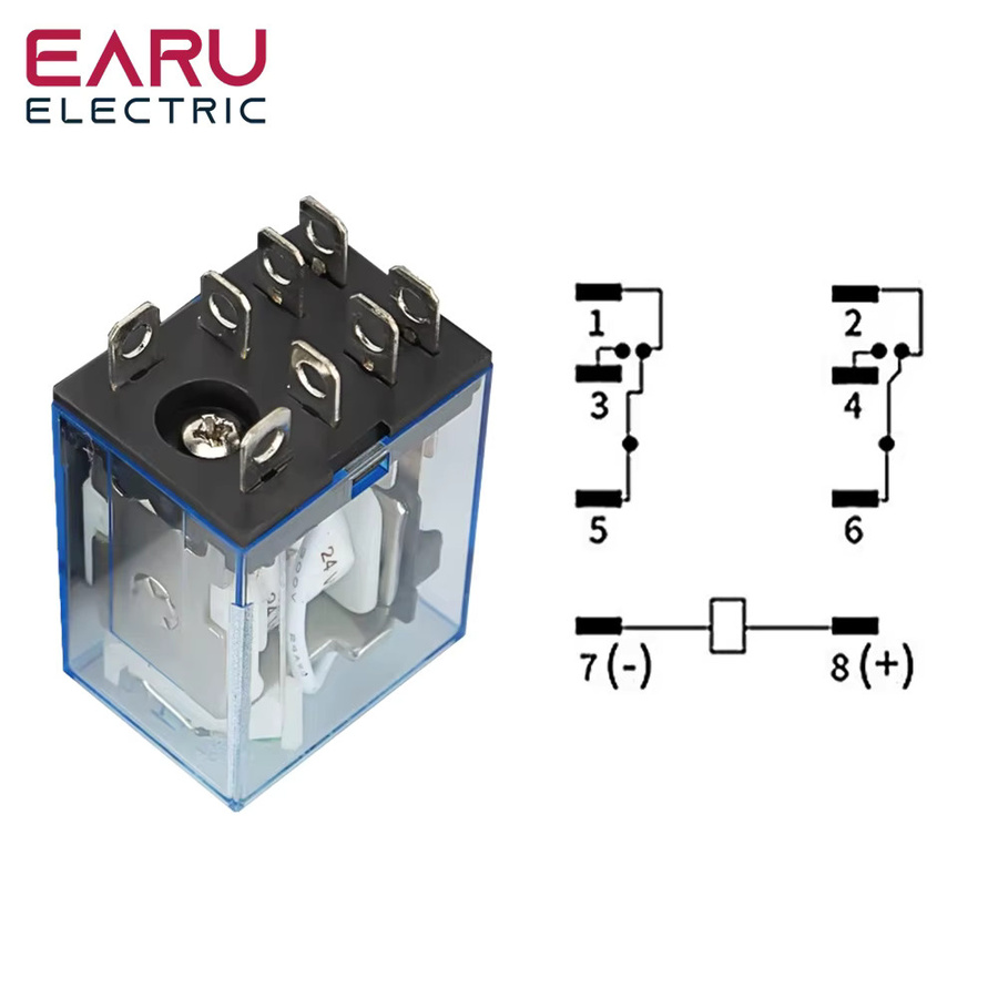EARU LY2NJ HH62P Elektromagnetisches Relais 10A 8PIN mit Sockel für DIN-Schiene - Bild 6