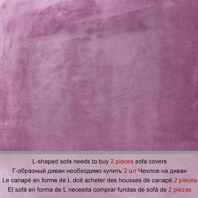 Lellen Ecksofa-Bezug in L-Form aus elastischem Plüsch-Velours in Pink für Eckcouches und Chaiselongues, Breite: 185-230 cm - Bild 1