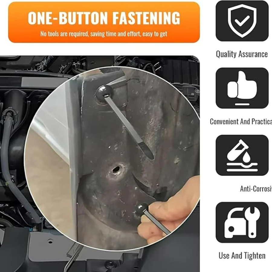 Nylon-Kabelbinder mit Schnalle und Stiftknopf in Schwarz, universelle selbstverriegelnde Befestigungsriemen für die Autoreparatur - Bild 4
