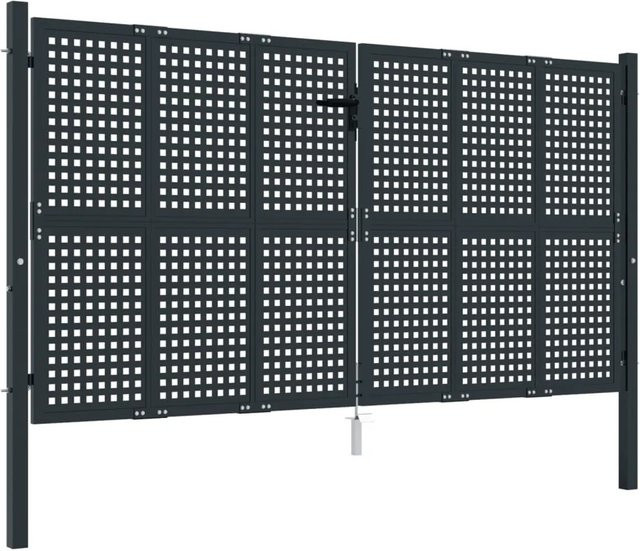 vidaXL Gartentor aus Stahl in Anthrazit B: 300 cm, H: 150 cm - Bild 1