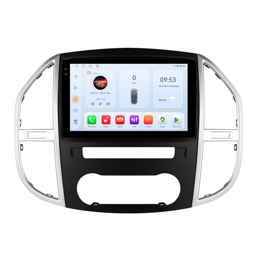 Hizpo 2Din Android Autoradio für Mercedes Benz Vito W447 2014 - 2021 mit 10,1 Zoll Display, Snapdragon 6115, CarPlay, GPS Navigation und 360CAM in Schwarz - Bild 4