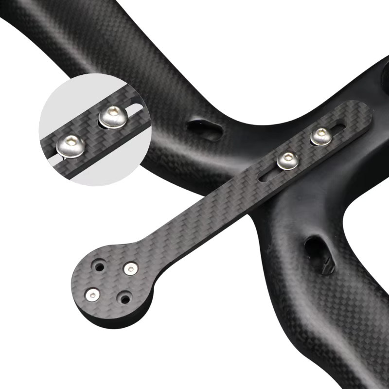 riderace Fahrradcomputer-Halterung aus Kohlefaser in Schwarz für Garmin, GoPro, Bryton und Lichtständer - Bild 4