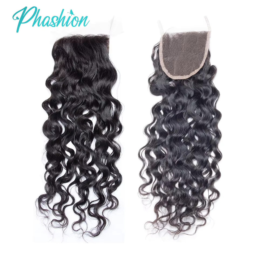 Phashion Water Wave Lace Frontal, brasilianisches Echthaar, Transparent Swiss 4x4 - Bild 3