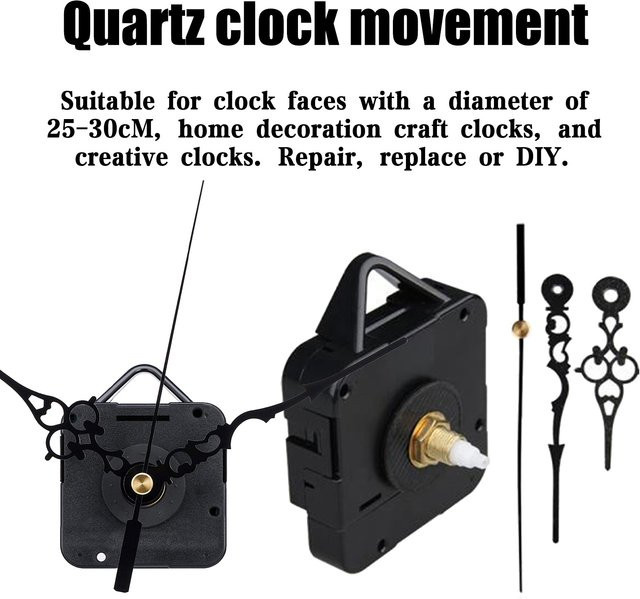 Quarzuhrwerk Ersatzteil, Messing, Schwarz, Unisex - Bild 1