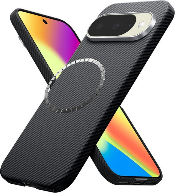 Techsuit MagSafe Hülle aus Aramidfasern für Google Pixel 10 Pro und Pixel 10, Schwarz - Bild 1