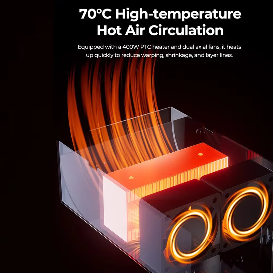Creality Filament-Trockner mit 400W PTC-Heizung und Doppel-Axialventilatoren zur Reduzierung von Druckverformungen für FDM 3D-Drucker, Kammerheizung bis 70°C - Bild 2