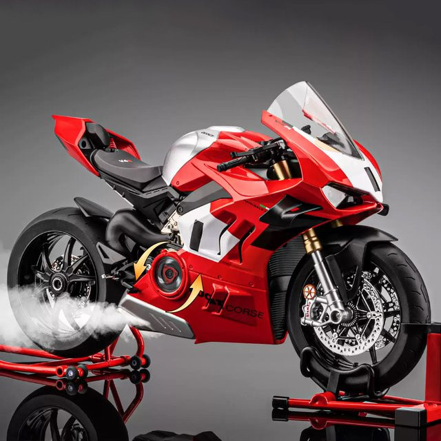 Maisto Ducati V4R Motorradmodell, Legierungsmotorrad-Figur, mit Zündfunktion - Bild 1