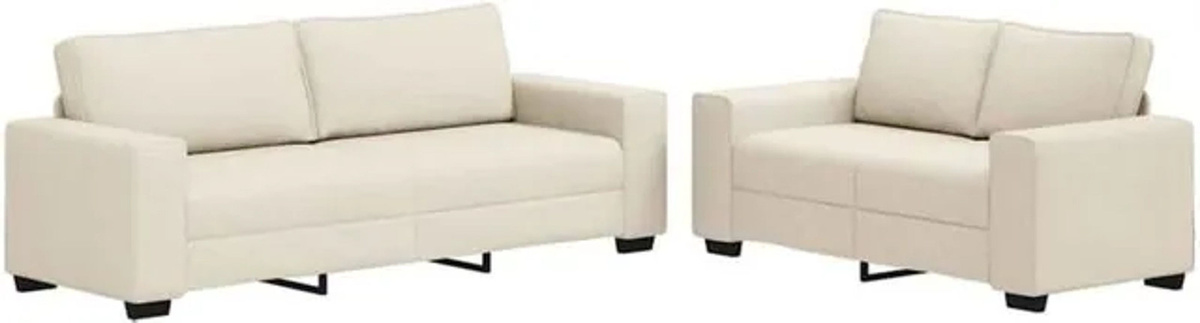 vidaXL 2-Sitzer Sofa mit 2 Kissen aus Leinen in Beige, Modernes Design, B/T/H: 221 x 77 x 82 cm - Bild 1