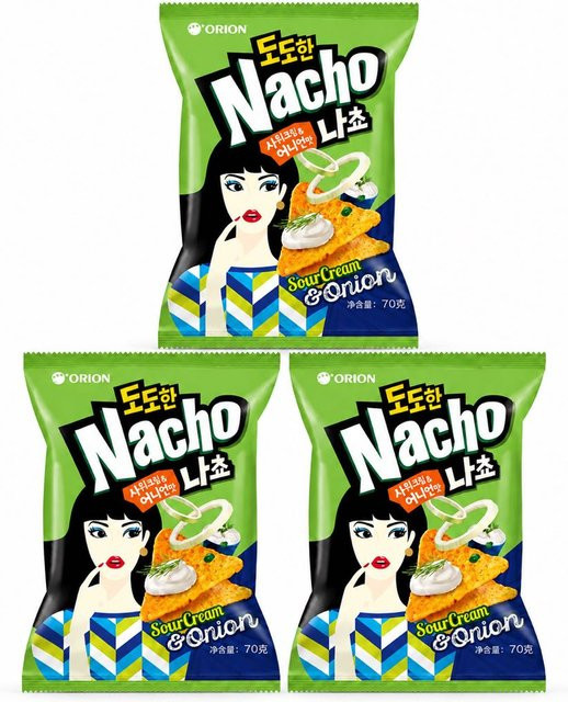 Orion Mais-Chips Zwiebelgeschmack 3 x 70 g - Bild 1