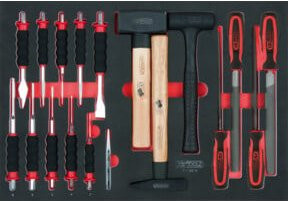 KS Tools SCS Feilen-, Meißel- und Hammer-Satz, 18-teilig in 1/1 Systemeinlage, Mehrfarbig - Bild 1