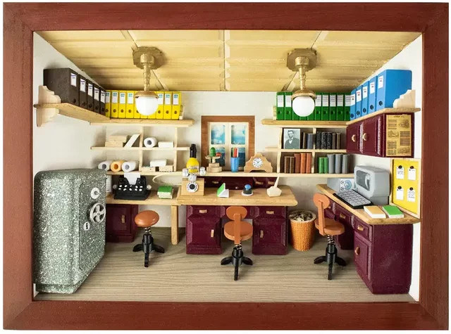 3D-Holzbild Dorsch in Braun für dein Büro - Bild 1