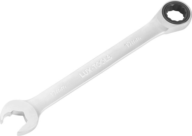LUX-TOOLS Comfort Ratschenschlüssel Kombination aus Chrom-Vanadium-Stahl in Silber, 17 mm - Bild 1