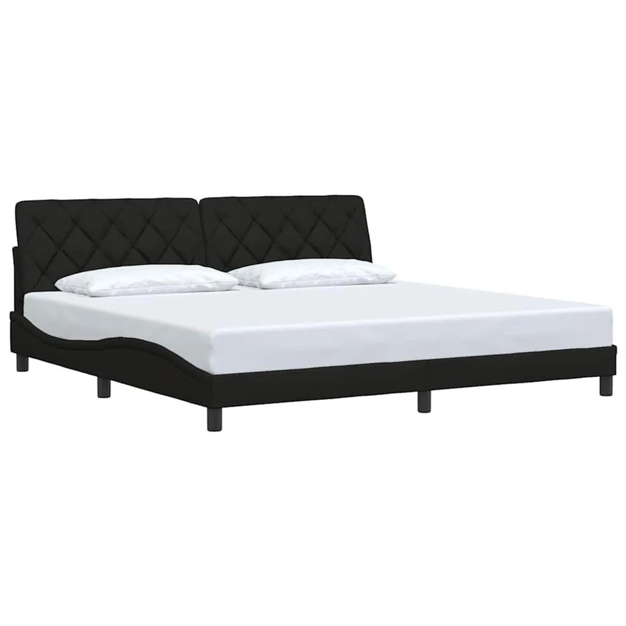 vidaXL Bettgestell in Schwarz mit Stoffbezug, B/T/H: 200 x 200 x 218 cm - Bild 2