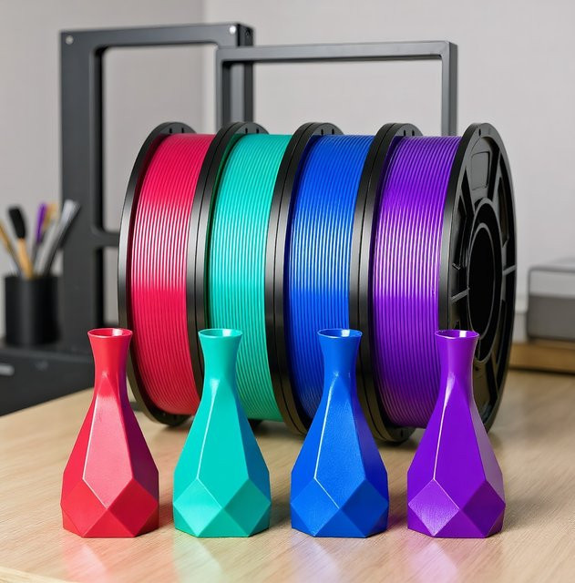 3D Maliang Seiden-PLA-Filament 1,75 mm Bündel mit 4 Farben (Rosa, Cyan, Blau, Lila), 4 x 250 g - Bild 1