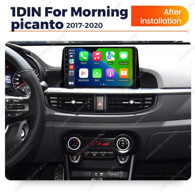 MEKEDE & NAVIFLY Android 14 Autoradio für KIA Morning Picanto 2017-2020 mit 9 Zoll Android Touchscreen und Carplay in Schwarz - Bild 1