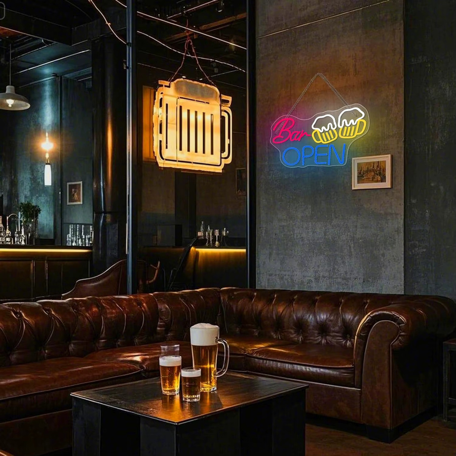 NEONAEON Bierbar-Neonschild, dimmbares LED-Schild in Multicolour mit USB-Anschluss und transparentem Gehäuse - Bild 2