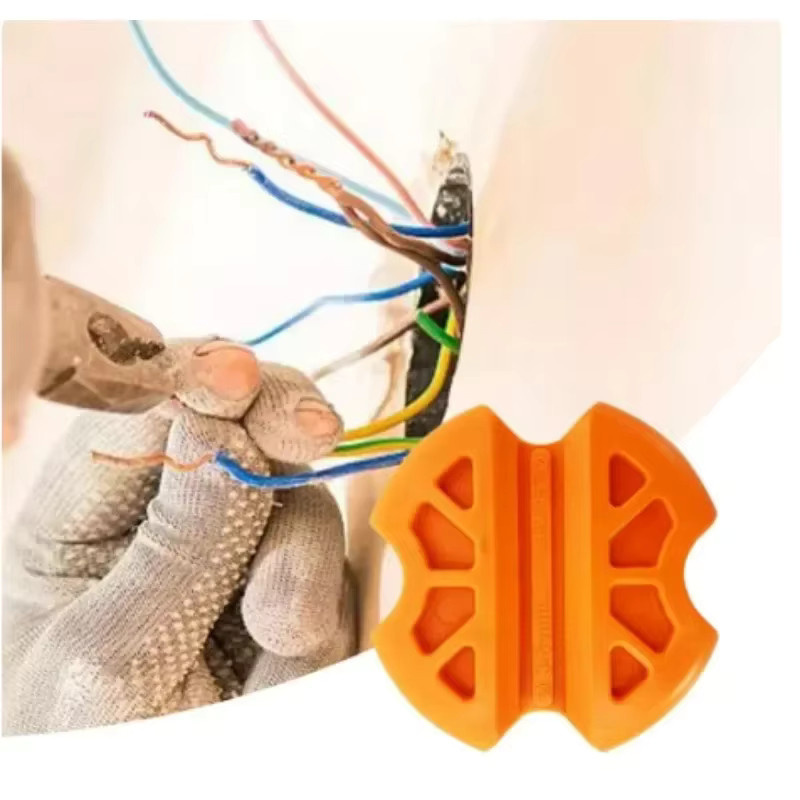 Tragbare Drahtziehmaschine mit Gummi-Fadenhalterung und Antirutschklemme für Elektriker in Orange - Bild 3