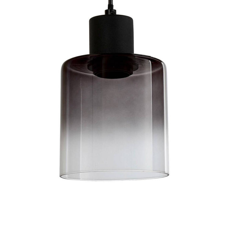 Pocoline Pendelleuchte Nera in Schwarz mit Rauchglas, B/H/T: 62 x 120 x 10 cm, E27, 3 Leuchtmittel - Bild 2